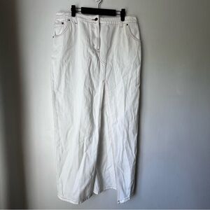 Princess Polly Lioness Barbara White Front Split Denim Midi Skirt XXL